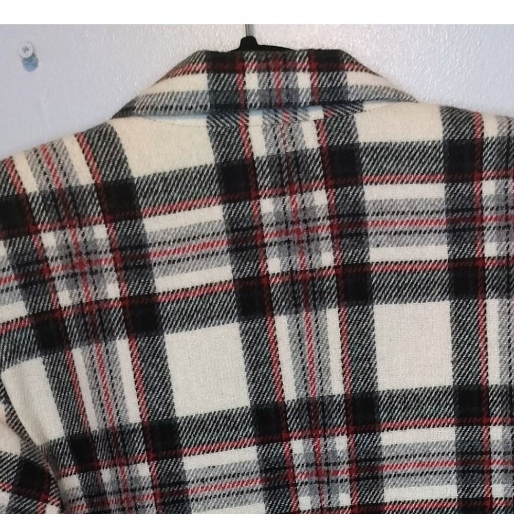 VTG White Stag Women's Size 12 Plaid Wool‎ Blend Blazer Black Red Cream Color - Picture 3 of 4